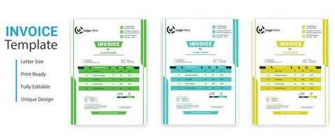 Simple business invoice design template vector