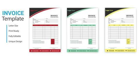 Simple business invoice design template vector