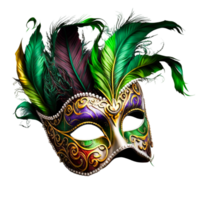 Brasilianer Karneval Maske Feder Feier Dekoration Karneval gras venezianisch. generativ ai png