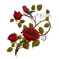 rot Rosen. generativ ai png