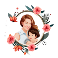 Mother And Daughter Romantic Warm Mothers Day Festival. png