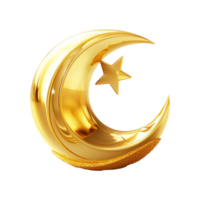 Ramadán kareem Mubarak dorado Luna. generativo ai png