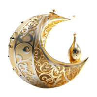 Ramadan Kareem Mubarak Golden Moon. png