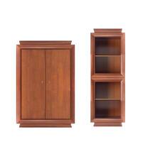 bookcase with wooden wardrobe photo