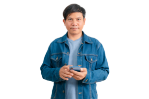 asiatico uomo nel camicia e jeans png