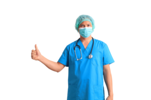 Masculin médecin portant bleu costume png