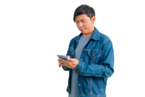 Asian man in shirt and jeans png