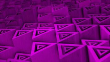 roze kleur 3d meetkundig driehoekig blok in beweging omhoog en naar beneden achtergrond video