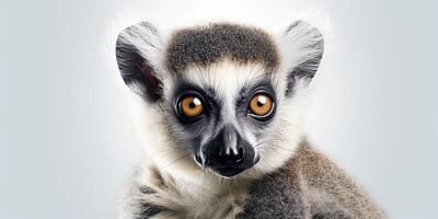 ai generado. ai generativo. foto ilustración de bebé cara lémur Madagascar africano animal. gráfico Arte