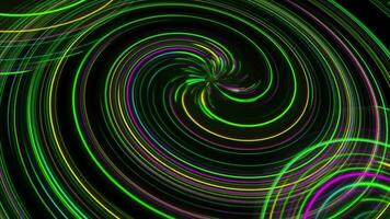 Animated green and pink color Rotating digital spiral pattern background video