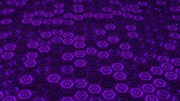 purple color glowing hexagonal block moving up and down video