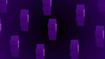 purple color 3d rotating star model with glowing wireframe video
