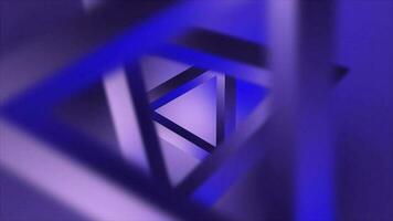 Animated 3d dark blue color rotating triangular element background video