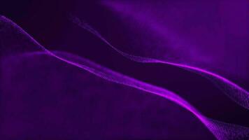 Animated purple color wavy Abstract digital particle background video