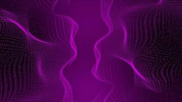 purple color Wavy particles mesh background video