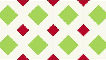 red and light green color moving and illusion creating square shapes background video