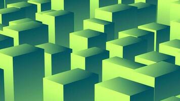 Animated 3D green color cubes pattern background video