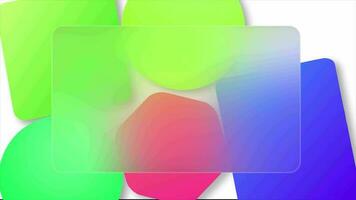 Animated multicolor rectangular shaped glass morphism background video
