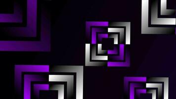 Purple and white gradient rotating square element background video