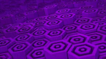 purple color wooden texture hexagonal block moving up and down video