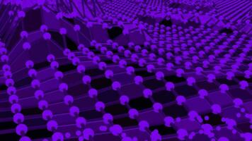 3d purple color lines and dots moving wireframe background video