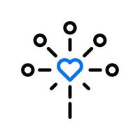 Decoration love icon duocolor blue black style valentine illustration symbol perfect. vector