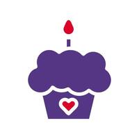 Cake icon solid red purple colour mother day symbol illustration. vector