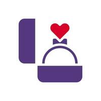 Ring love icon solid duocolor red purple style valentine illustration symbol perfect. vector