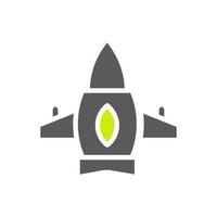 Airplane icon solid grey vibrant green colour military symbol perfect. vector