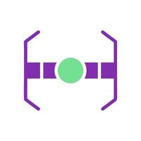 astronomía icono sólido púrpura verde color universo símbolo Perfecto. vector
