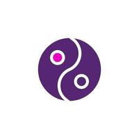 yin y yang icono sólido púrpura rosado color chino nuevo año símbolo Perfecto. vector