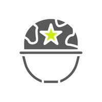 Helmet icon solid grey vibrant green colour military symbol perfect. vector