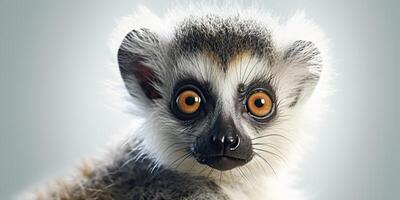 . . Photo Illustration of baby face lemur madagascar african animal. Graphic Art