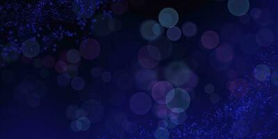 Dark Blue Blurry Illumination Holiday Bokeh Background, Golden Line, Christmas Illustration photo