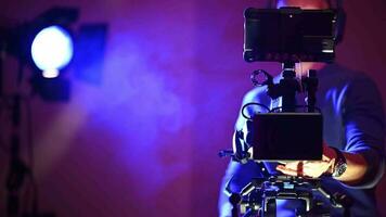 Professional Camera Operator Taking Shot Inside Film Studio video