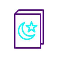 Quran icon duocolor purple blue colour ramadan symbol illustration perfect. vector