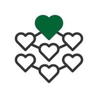 Decoration love icon duotone green black style valentine illustration symbol perfect. vector