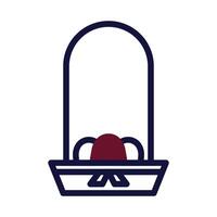 Bucket egg icon duotone maroon navy colour easter symbol illustration. vector