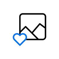 Picture love icon duocolor blue black style valentine illustration symbol perfect. vector