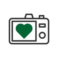 imagen amor icono duotono verde negro estilo enamorado ilustración símbolo Perfecto. vector