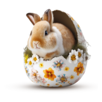 de colores Pascua de Resurrección huevos cesta contento día conejito gratis png generativo ai