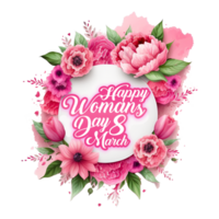 Happy Womens Day Typography With 8 March png