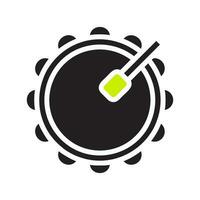 tambor icono sólido negro verde color Ramadán símbolo ilustración Perfecto. vector