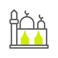 Mosque icon duotone grey green colour ramadan symbol illustration perfect. vector