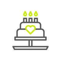 Cake icon duocolor green grey colour mother day symbol illustration. vector