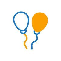 Balloon icon duotone blue orang colour mother day symbol illustration. vector