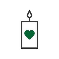 Candle love icon duotone grey green style valentine illustration symbol perfect. vector