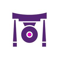 Gong icon solid purple pink colour chinese new year symbol perfect. vector