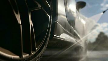 Car Washing Ground Level Point of View video