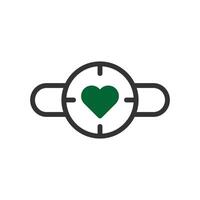 Smartwatch love icon duotone green black style valentine illustration symbol perfect. vector